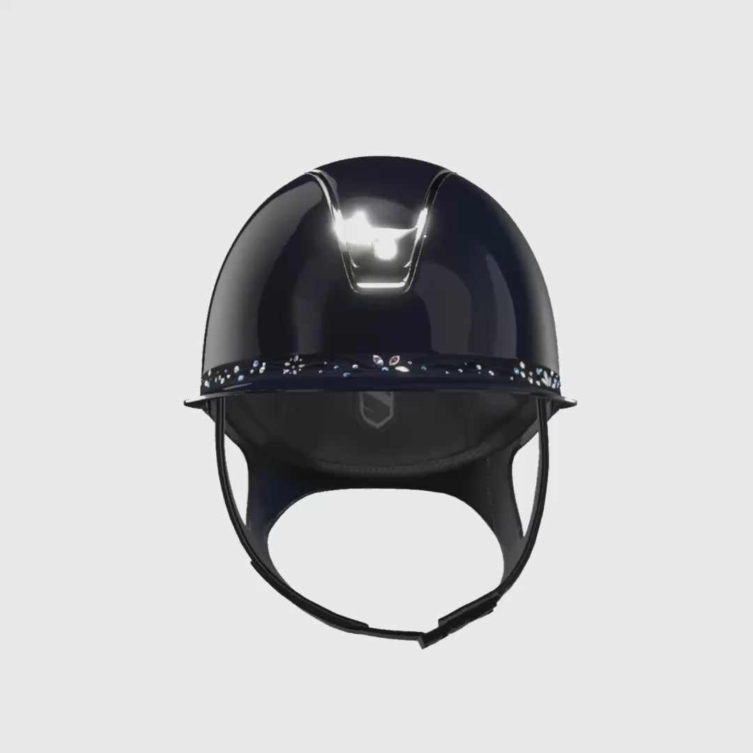 Reithelm Miss Shield 2.0 Blue SG Top SG Frontal Band Flower Swarovski Jewelry Trim + Blason Chrome - 360°-Video (1:1)