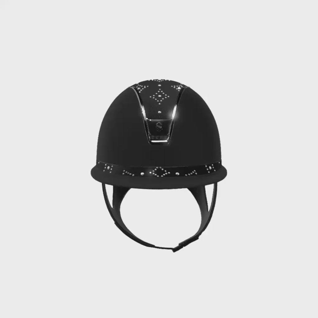 Reithelm Miss Shield 2.0 Shadow Black Top + FB Celestial Crystal Black Trim + Blason Black Chrome - 360°-Video (1:1)