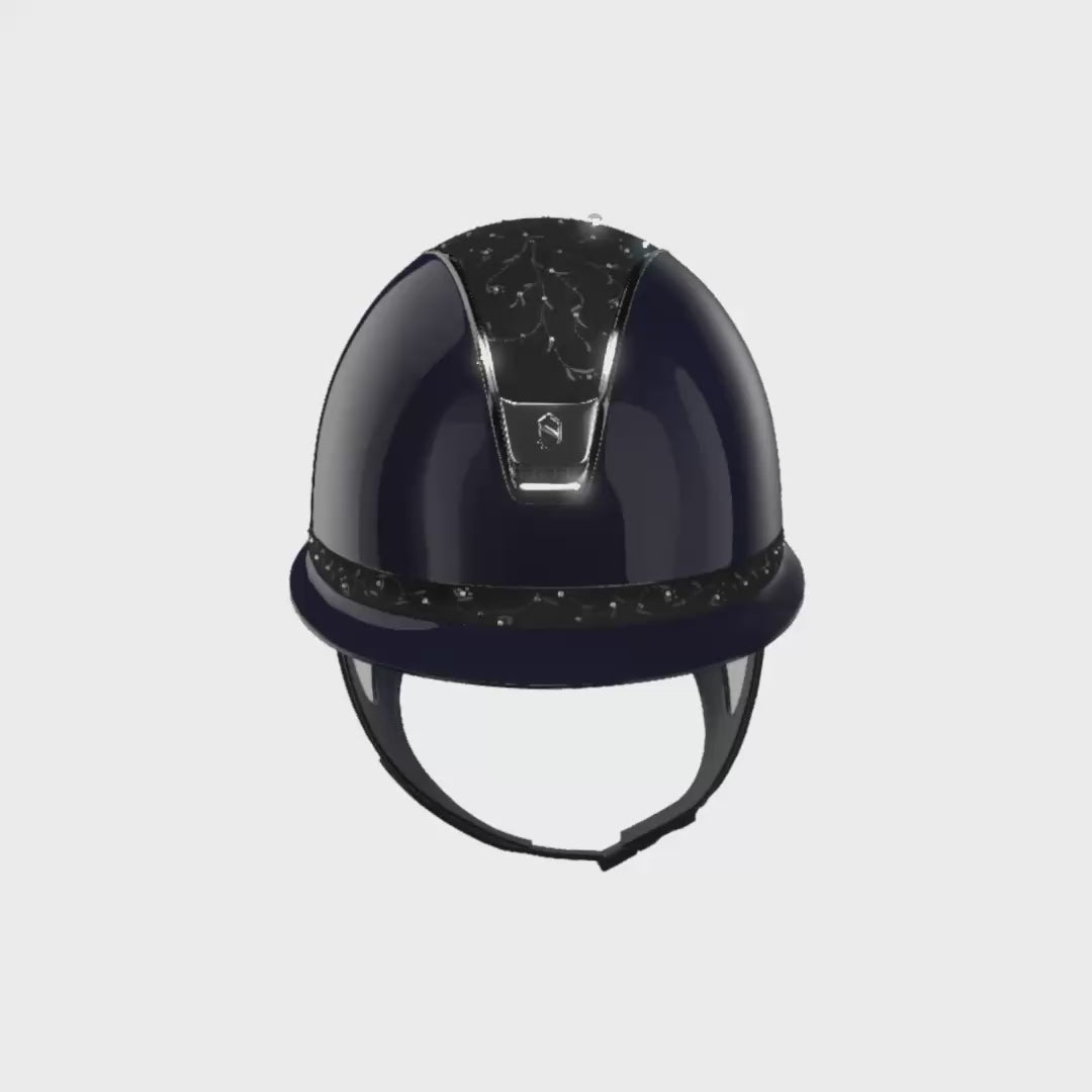 Reithelm Miss Shield 2.0 SG Blue Top + FB Floral Trim + Blason Chrome Silver - 360°-Video (1:1)