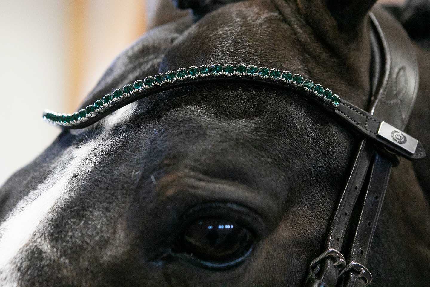 Stirnband Sleek Emerald mit Druckknöpfen