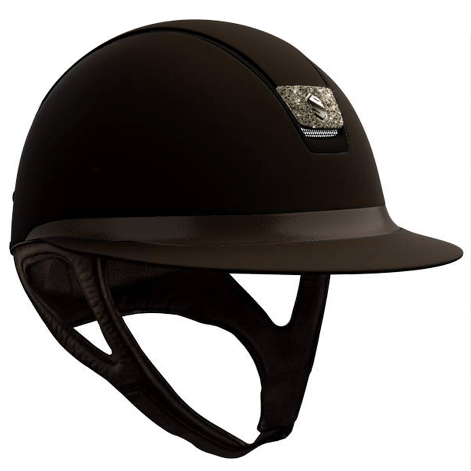 Samshield Reithelm Miss Shield Shadowmatt 2.0 Brown Leather Brown Matt Bronze Crystal Fabric Metal Eclipse, Produkt allein.
