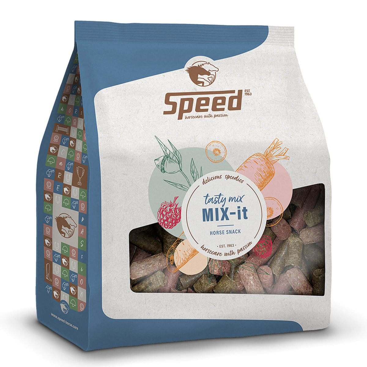 Speed Leckerlies Delicious Speedies Mix-it, 5 kg, Produkt allein auf weißem Hintergrund.