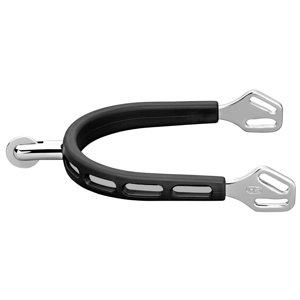 Sporen Ultra Fit Extra Grip 30 MM mit Rad, Schwarz, Produkt allein auf weißem Hintergrund.