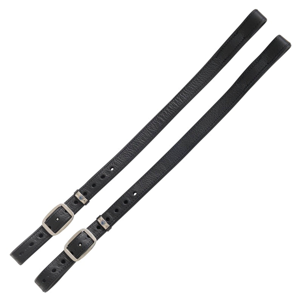 Steigbügelriemen Mono de Luxe Lederriemen, Schwarz, Produkt allein auf weißem Hintergrund.