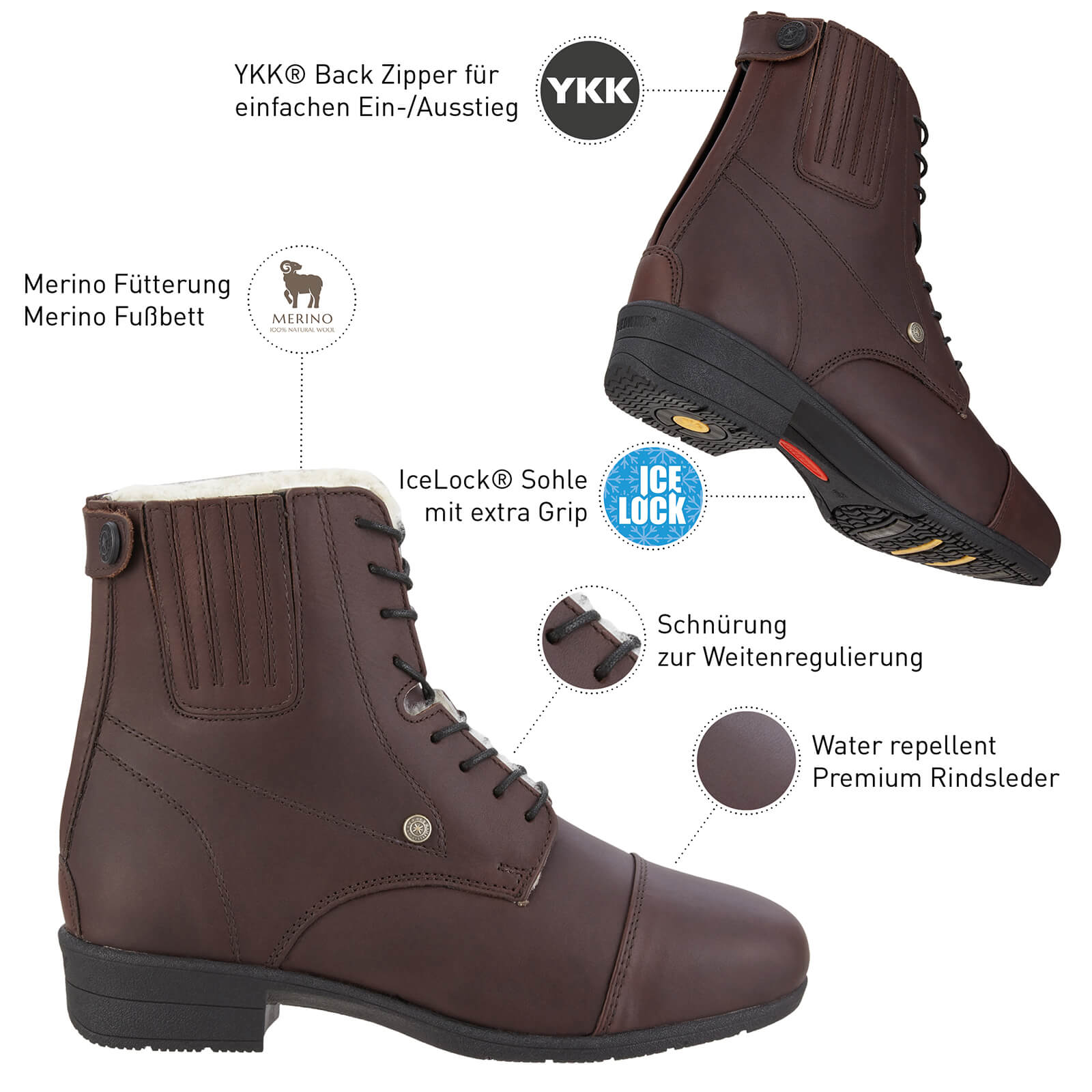 Stiefelette Icelock Merino BZ Lace Reitstiefelette