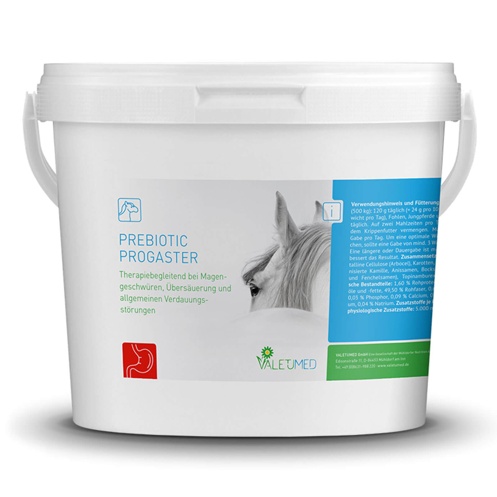 Valetumed Prebiotic Progaster Ergänzungsfuttermittel, 2 kg, Produkt allein auf weißem Hintergrund.