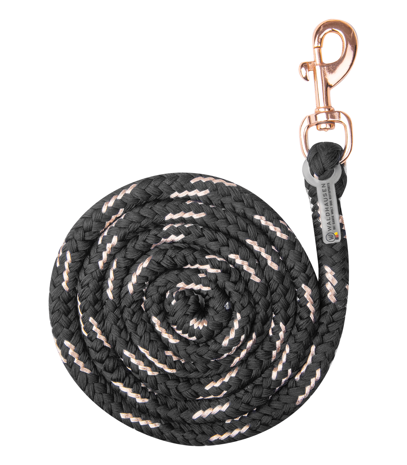 Anbindestrick Lurex Rosé Karabinerhaken
