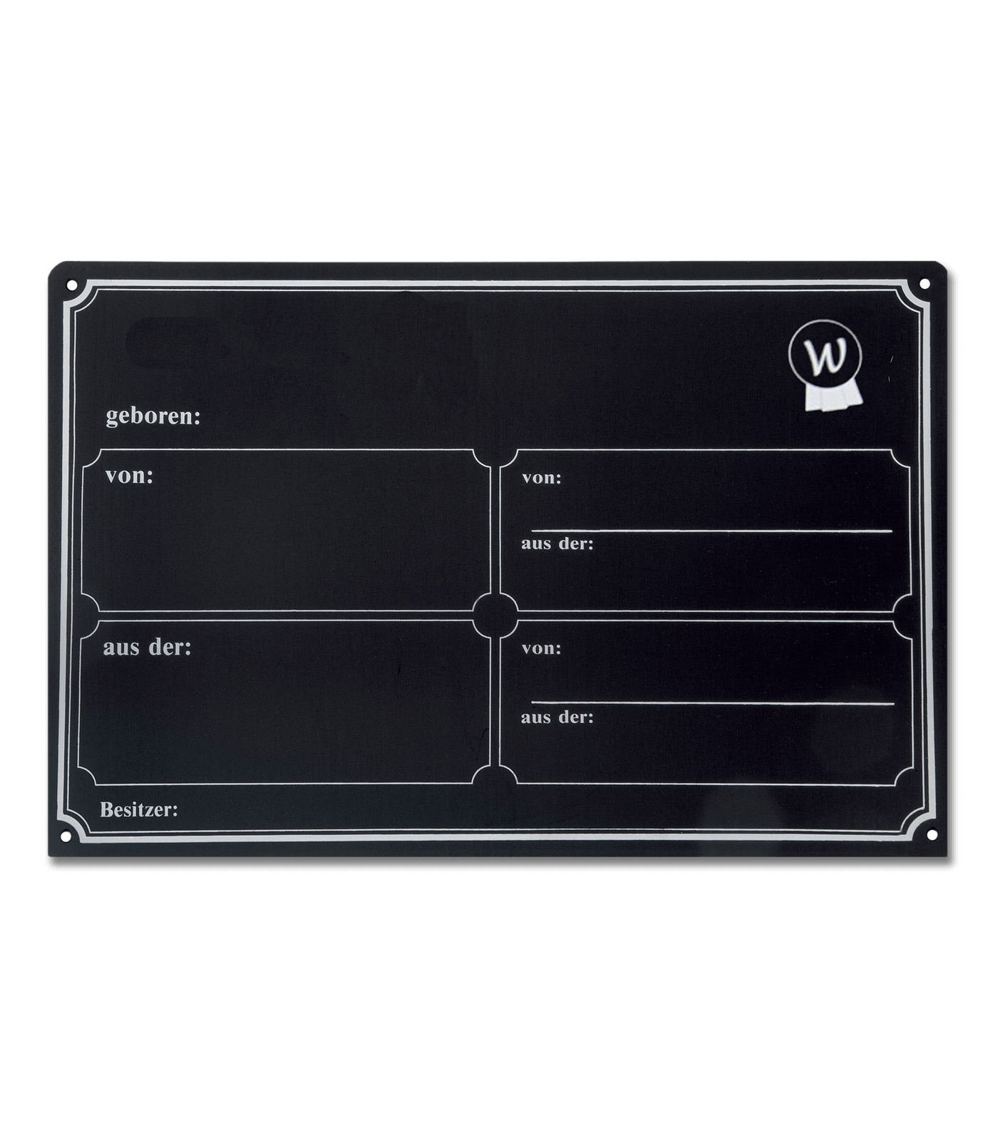 Boxenschild Metall