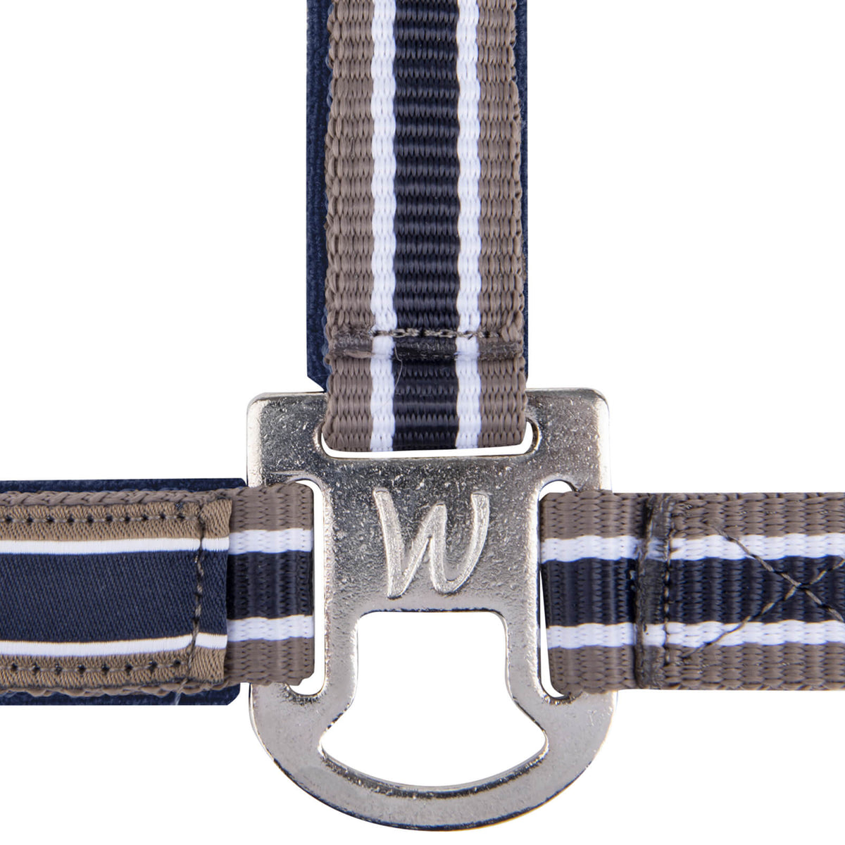 Waldhausen Halfter Athletic Nylonhalfter, beige, Detailaufnahme der Schnalle.
