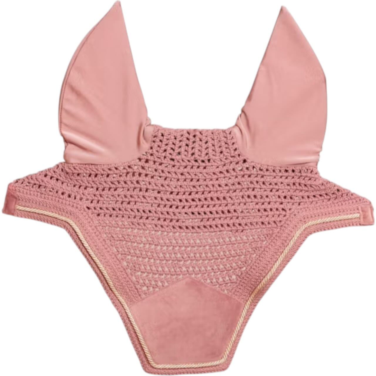 Kentucky Horsewear Fliegenhaube Wellington Soundless Velvet Fliegenmütze Altrosa Full | kavalio - für mich und mein Pferd