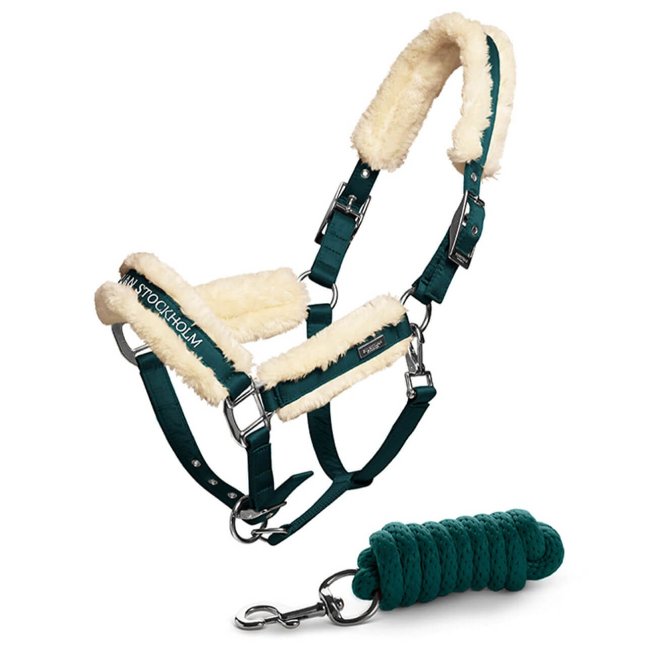 Equestrian Stockholm Halfter + Führstrick Emerald Stallhalfter Set Equestrian Stockholm Halfter + Führstrick Emerald Stallhalfter Set