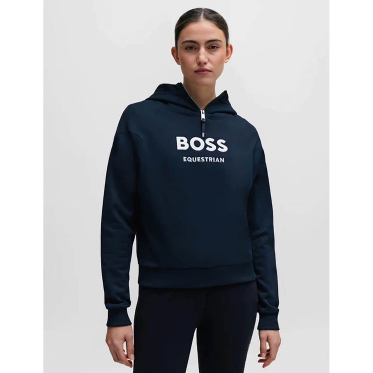 Boss Equestrian Hoodie Damen Faye Logo Zip FS 2024 Boss Equestrian Hoodie Damen Faye Logo Zip FS 2024