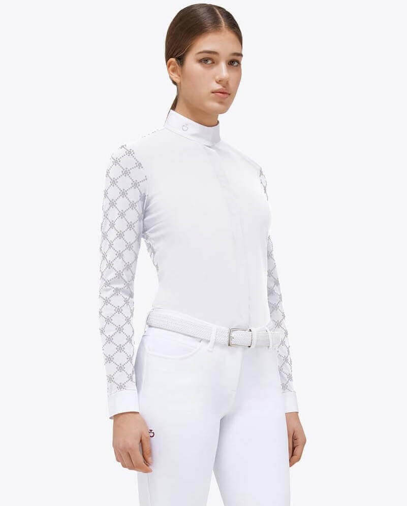 Cavalleria Toscana Turniershirt Langarm Damen Mini Orbit Flock Printed Jersey L/S HW 2023 Cavalleria Toscana Turniershirt Langarm Damen Mini Orbit Flock Printed Jersey L/S HW 2023