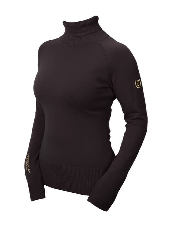 Equestrian Stockholm Pullover Damen Polo Top Golden Brown Rollkragenpullover Equestrian Stockholm Pullover Damen Polo Top Golden Brown Rollkragenpullover