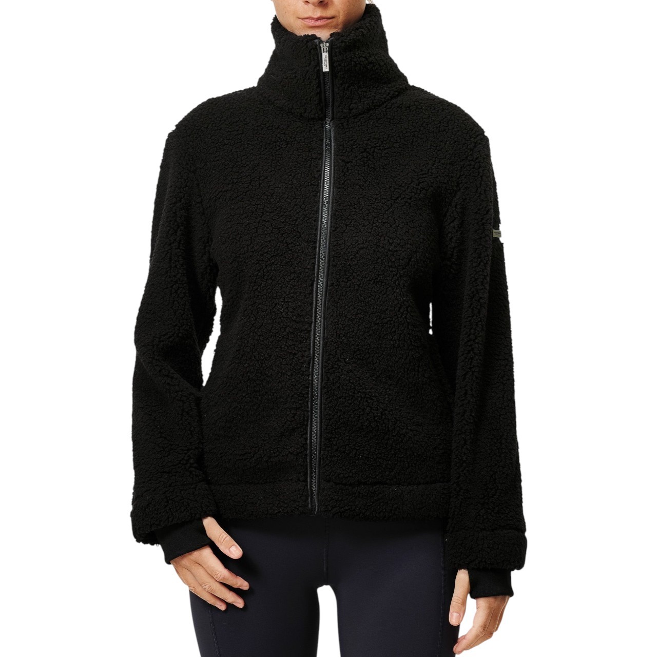 Equestrian Stockholm Fleecejacke Damen Black Teddy Jacke Equestrian Stockholm Fleecejacke Damen Black Teddy Jacke