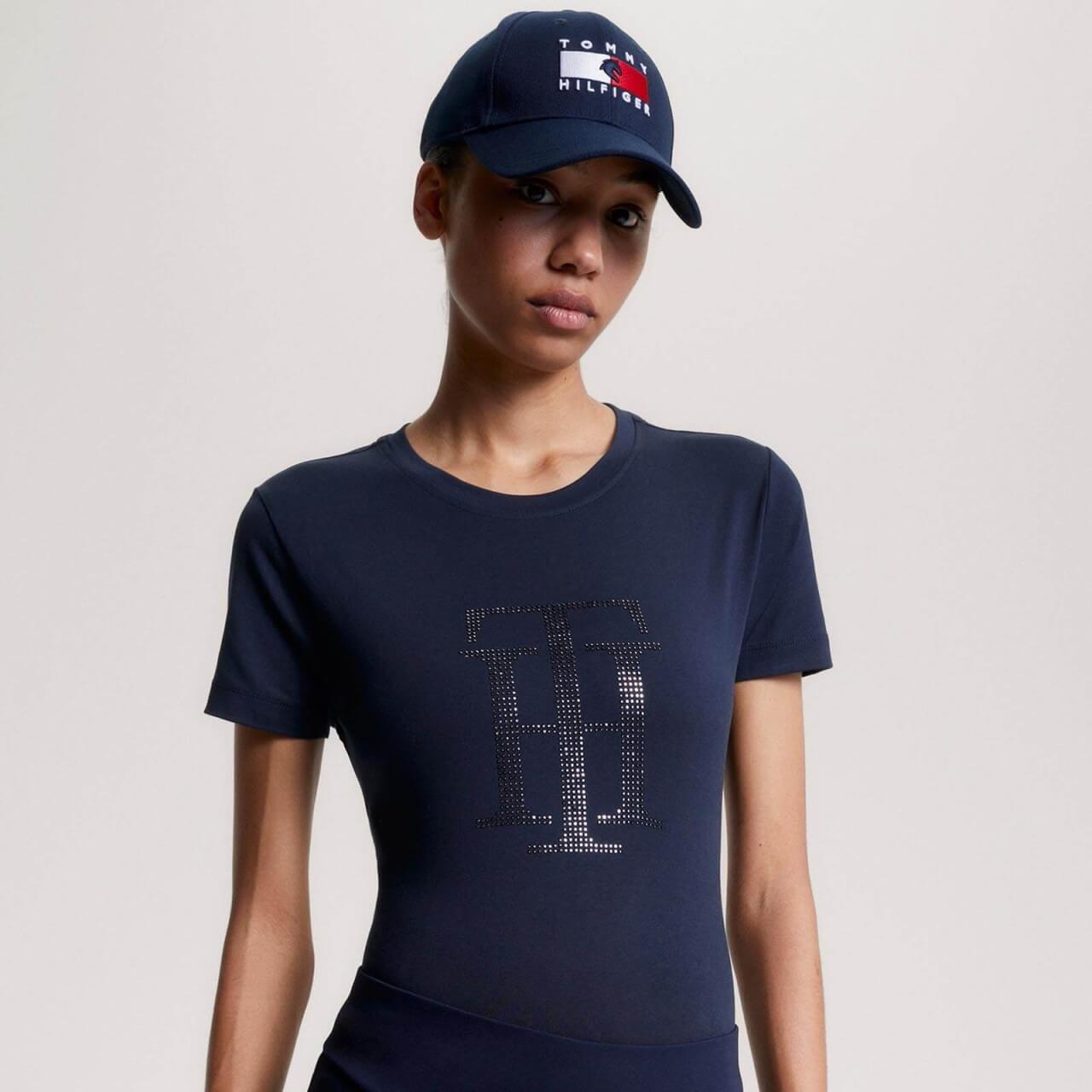 Tommy Hilfiger Equestrian Shirt Damen Manhattan Rhinestone T-Shirt Tommy Hilfiger Equestrian Shirt Damen Manhattan Rhinestone T-Shirt