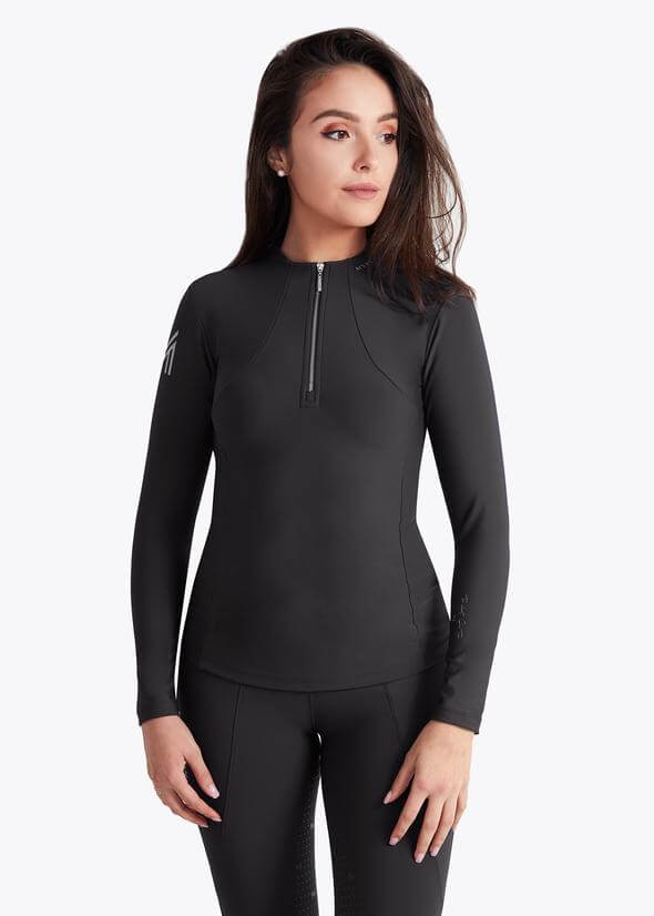 Maximilian Equestrian Base Layer Damen Long Sleeve Funktionsshirt Charcoal Grey XL | kavalio - für mich und mein Pferd