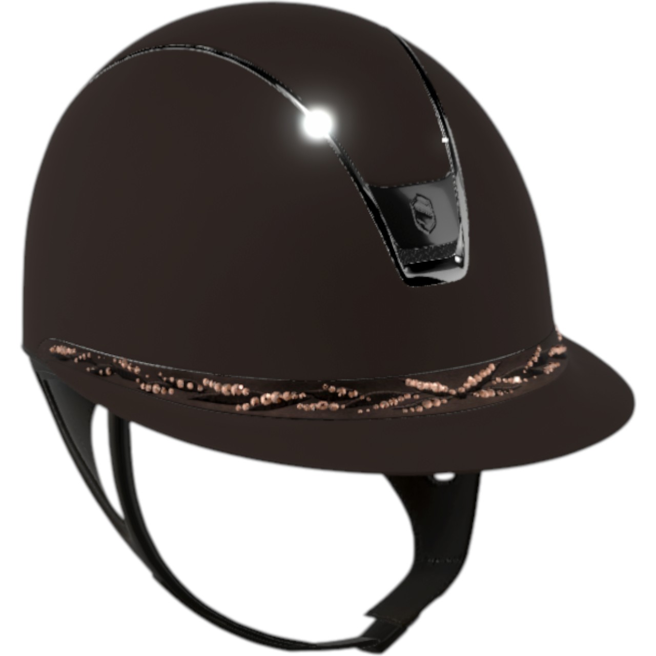 Samshield Reithelm Miss Shield 2.0 Shadowmatt Brown | Flower Swarovski Brown | Chrome Black L (mit Dressurausschnitt) | kavalio