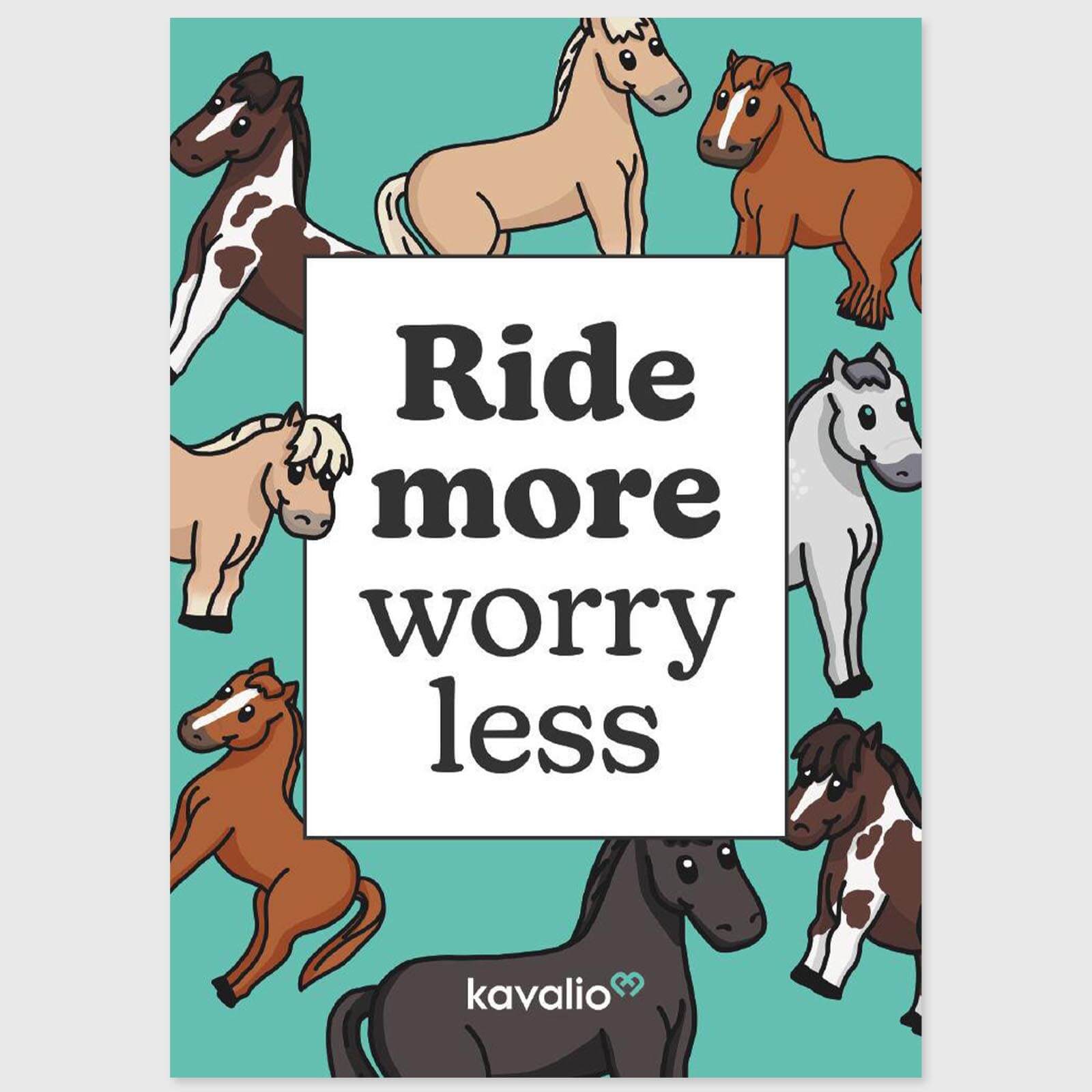 kavalio Postkarte Ride more worry less | kavalio - für mich und mein Pferd