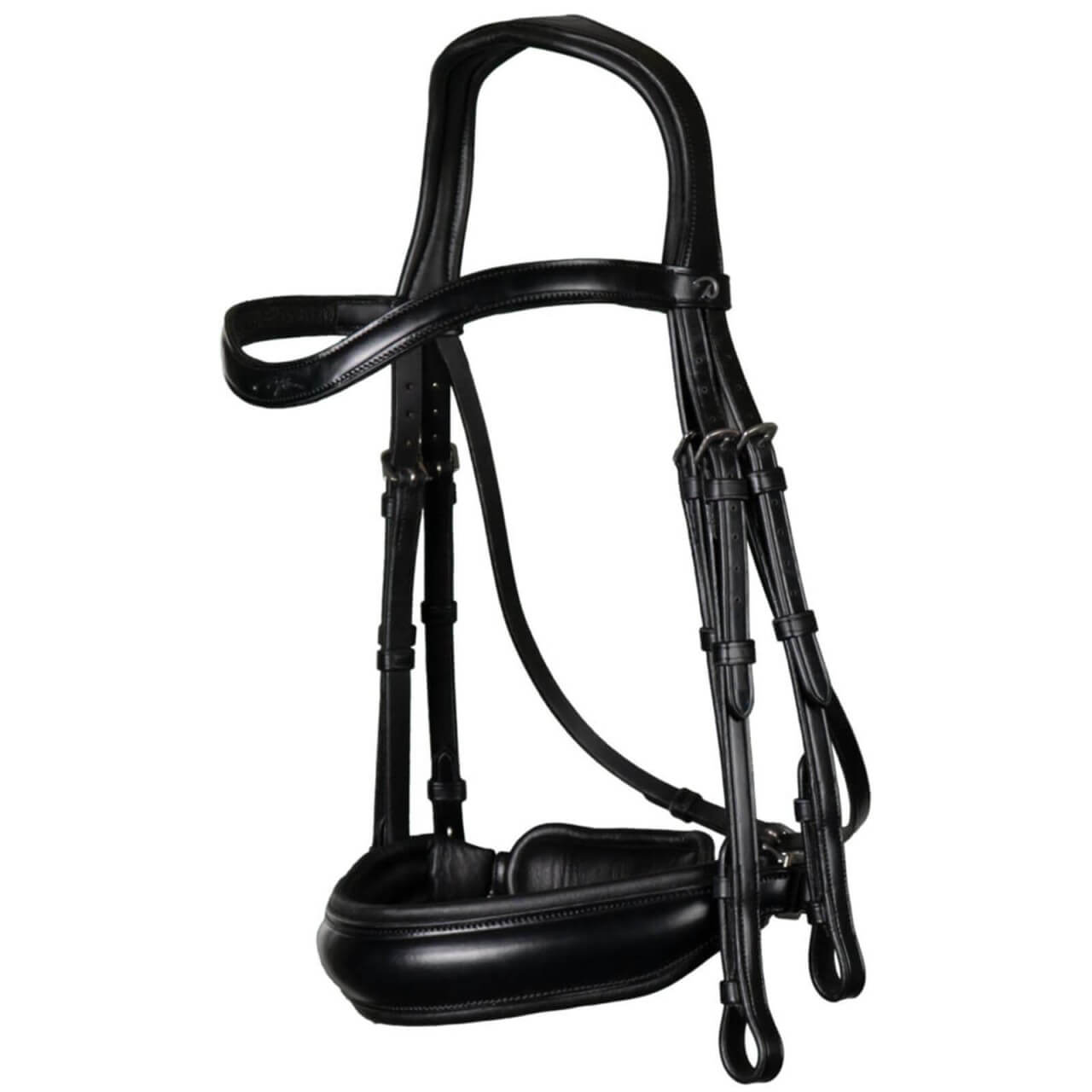 Dy´on Kandare mit breitem schwedischem Reithalfter New English Collection Kandarenzaum Dy´on Kandare mit breitem schwedischem Reithalfter New English Collection Kandarenzaum