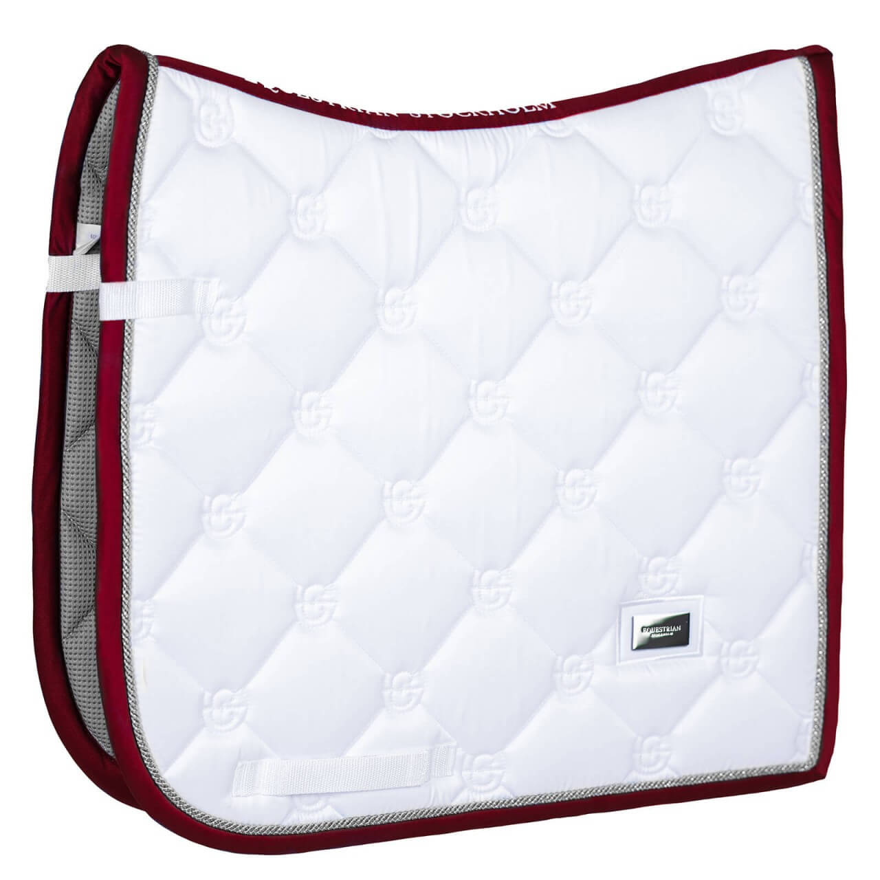Equestrian Stockholm Schabracke Dressur White Perfection Bordeaux Dressurschabracke Equestrian Stockholm Schabracke Dressur White Perfection Bordeaux Dressurschabracke