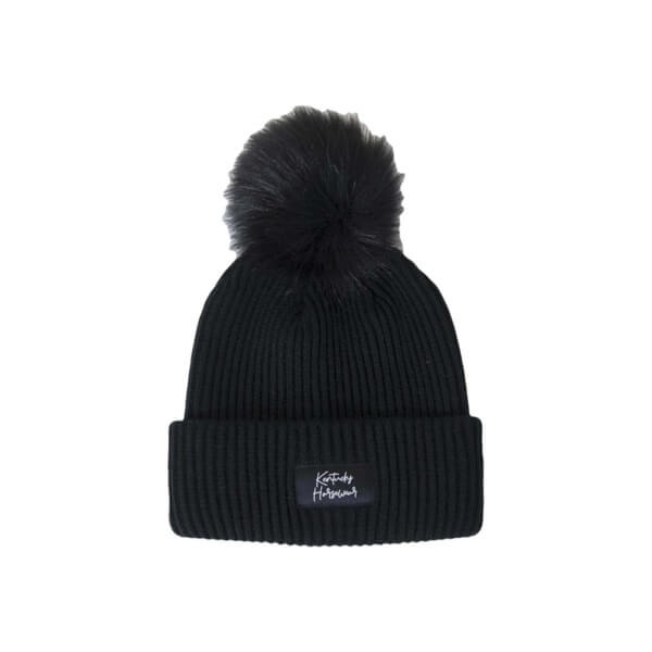 Mütze Bommel Strickmütze Kunstpelz Mütze Bommel Strickmütze Kunstpelz