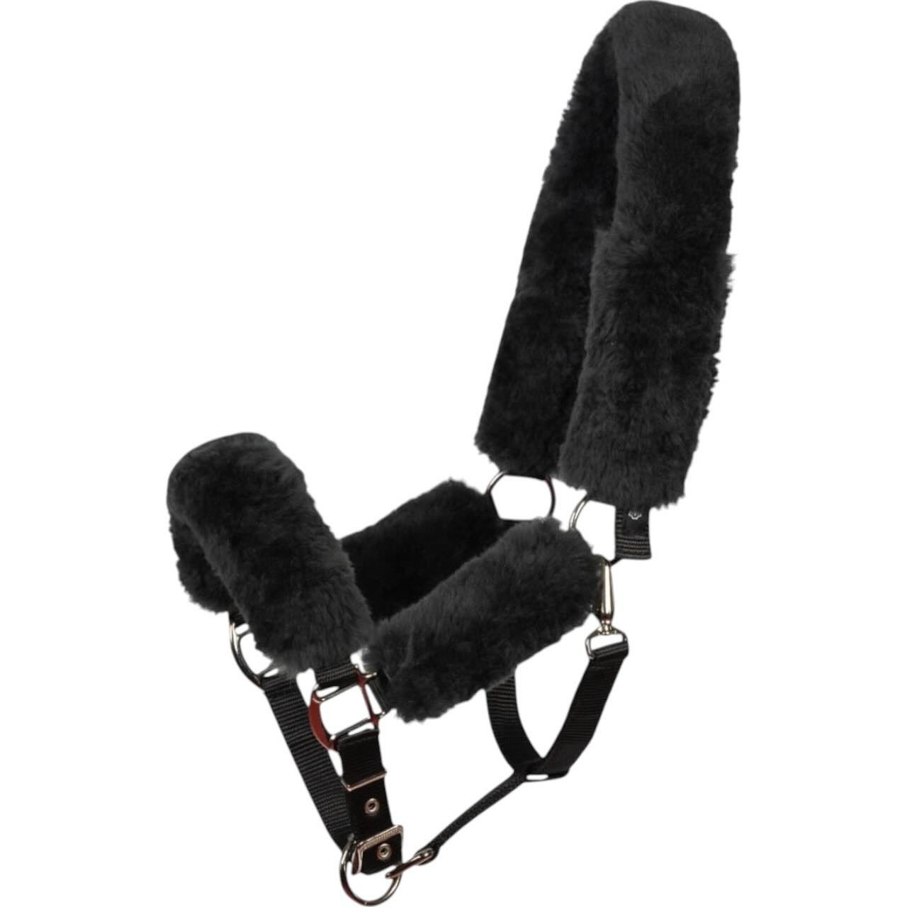 Mattes Halfter mit Lammfell Lammfellhalfter Mattes Halfter mit Lammfell Lammfellhalfter