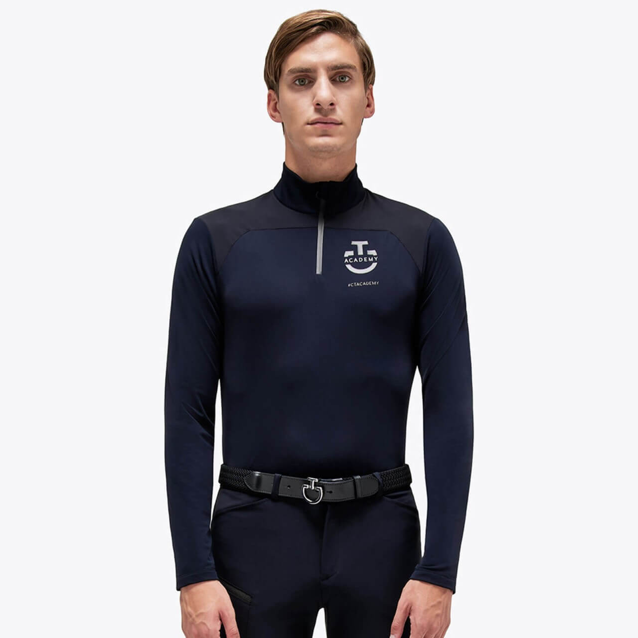 Cavalleria Toscana Poloshirt Herren CT Academy Jersey Fleece Zip Training Polo Langarmshirt Cavalleria Toscana Poloshirt Herren CT Academy Jersey Fleece Zip Training Polo Langarmshirt