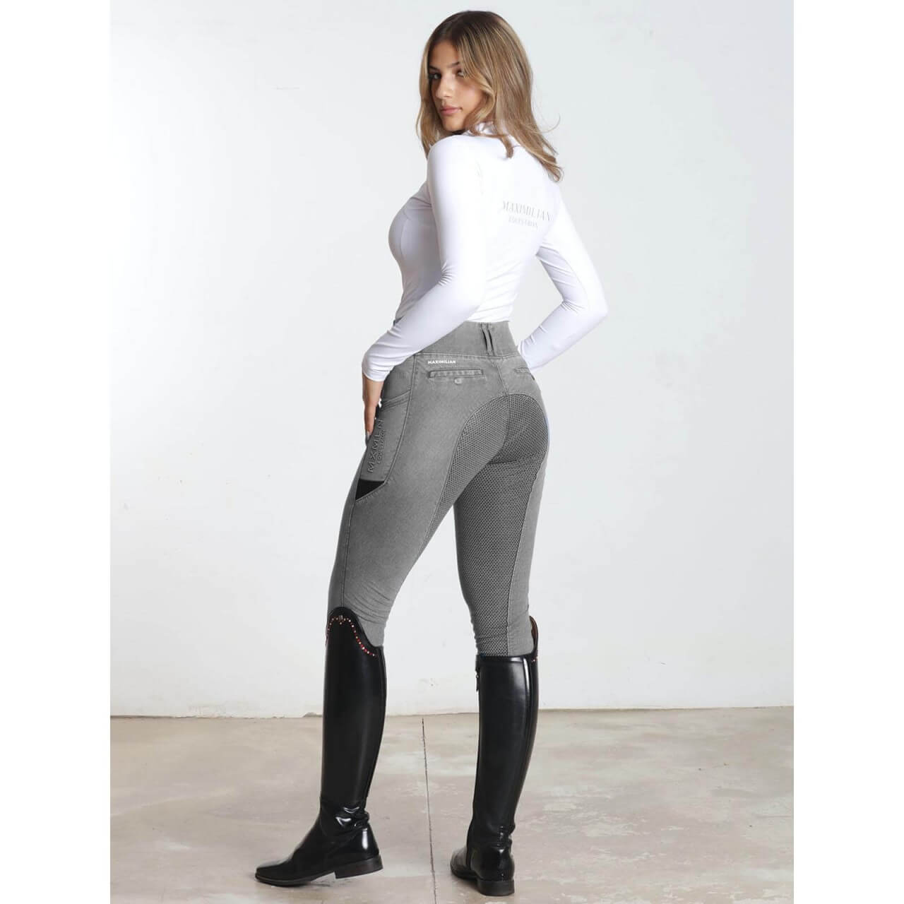 Maximilian Equestrian Reitleggings Damen Full-Grip Denim Riding Leggings Maximilian Equestrian Reitleggings Damen Full-Grip Denim Riding Leggings