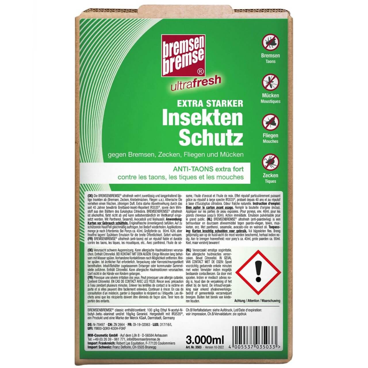 BREMSENBREMSE Insektenschutz - ultrafresh - BREMSENBREMSE Insektenschutz - ultrafresh -