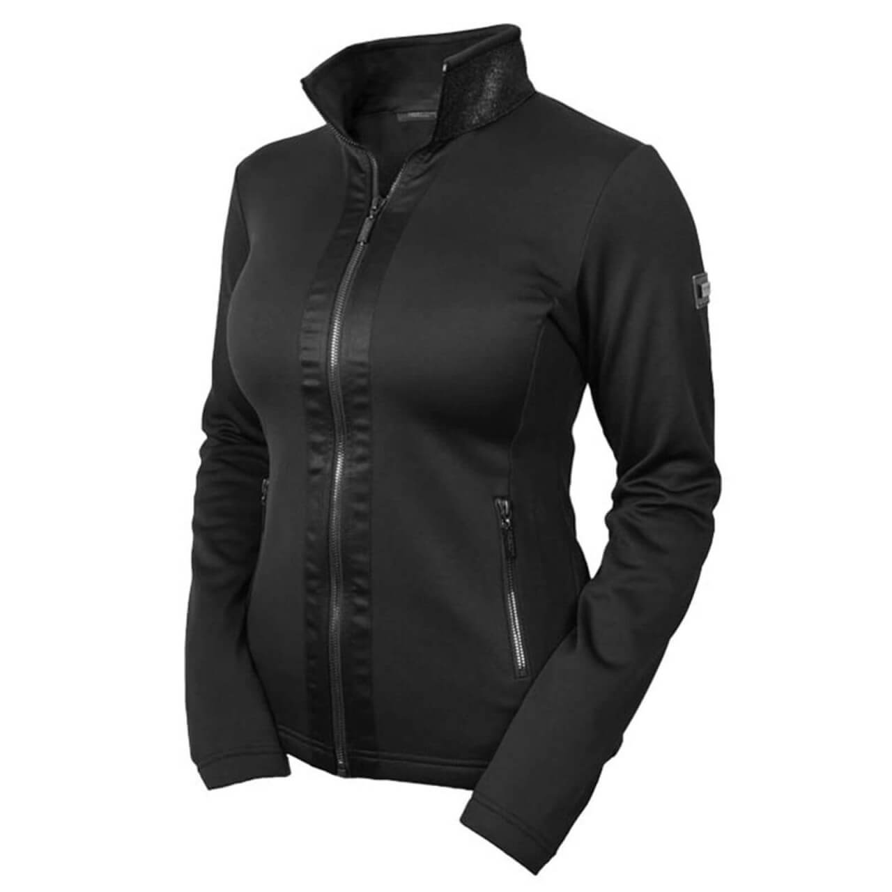 Equestrian Stockholm Jacke Damen All Black Glimmer Fleecejacke Equestrian Stockholm Jacke Damen All Black Glimmer Fleecejacke