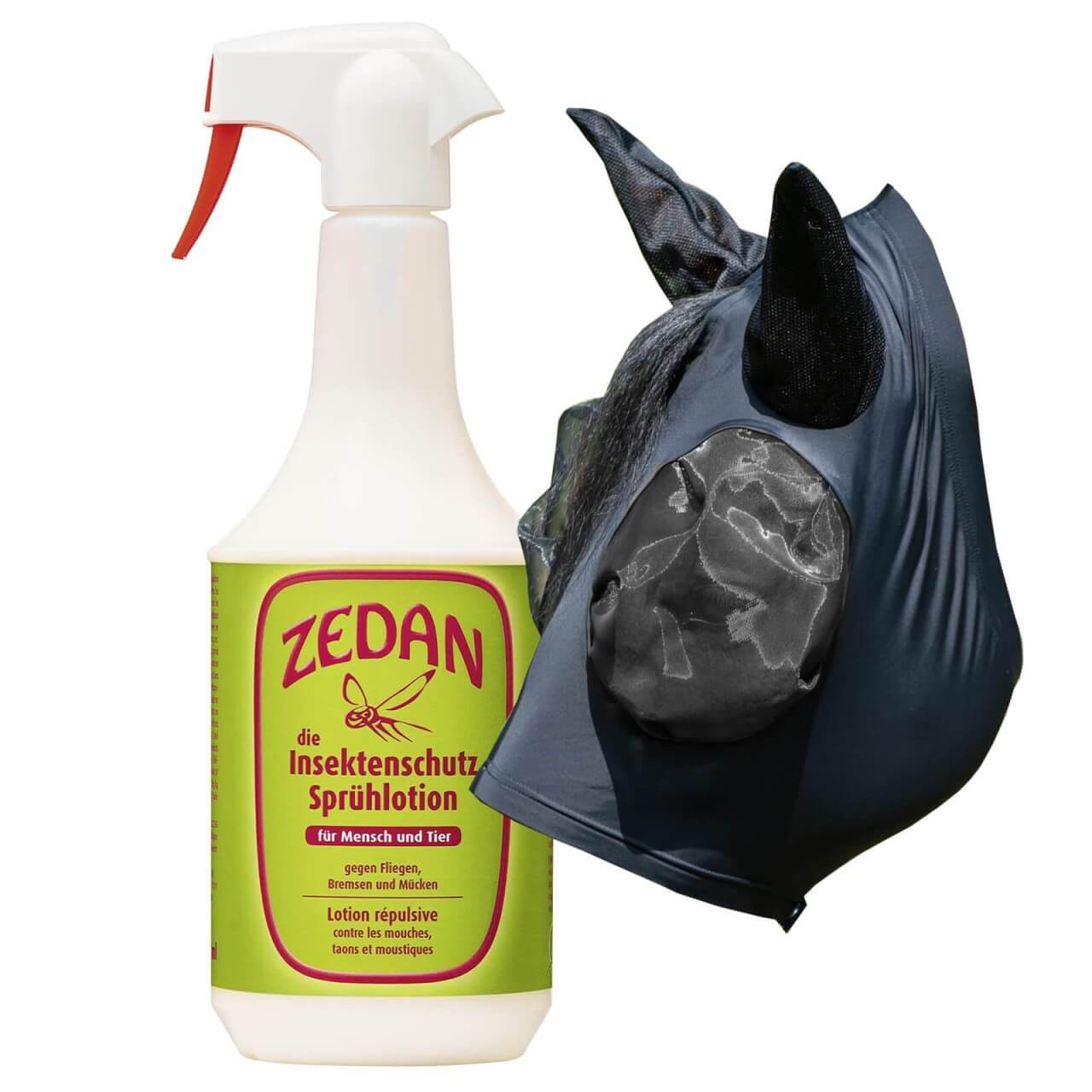 ZEDAN Fliegenschutz-Set - Fliegenmaske Twin Fit Flexi WB & Insektenschutz Sprühlotion ZEDAN Fliegenschutz-Set - Fliegenmaske Twin Fit Flexi WB & Insektenschutz Sprühlotion