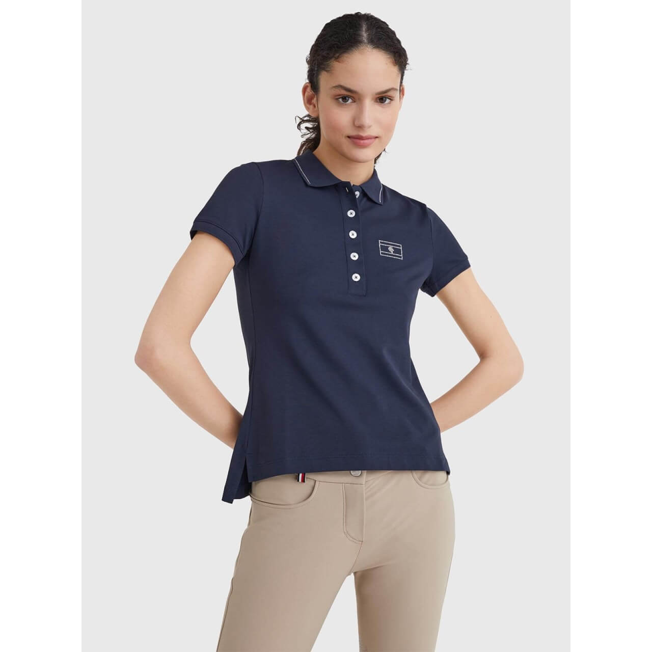 Tommy Hilfiger Equestrian Poloshirt Damen Crystal Embellished Style FS 2022 Tommy Hilfiger Equestrian Poloshirt Damen Crystal Embellished Style FS 2022