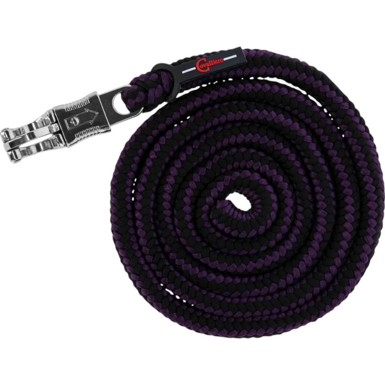 Covalliero Führstrick Hippo mit Panikhaken Strick Aubergine/Anthrazit | kavalio - für mich und mein Pferd