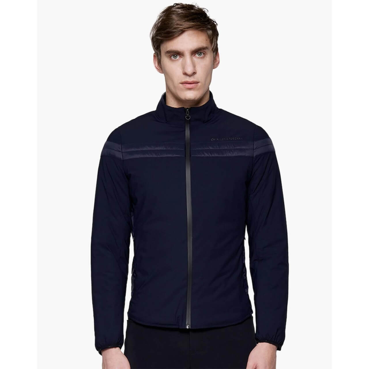 Cavalleria Toscana Jacke Herren Jersey and Nylon Stripe Lightweight Padded FS 2022 Cavalleria Toscana Jacke Herren Jersey and Nylon Stripe Lightweight Padded FS 2022