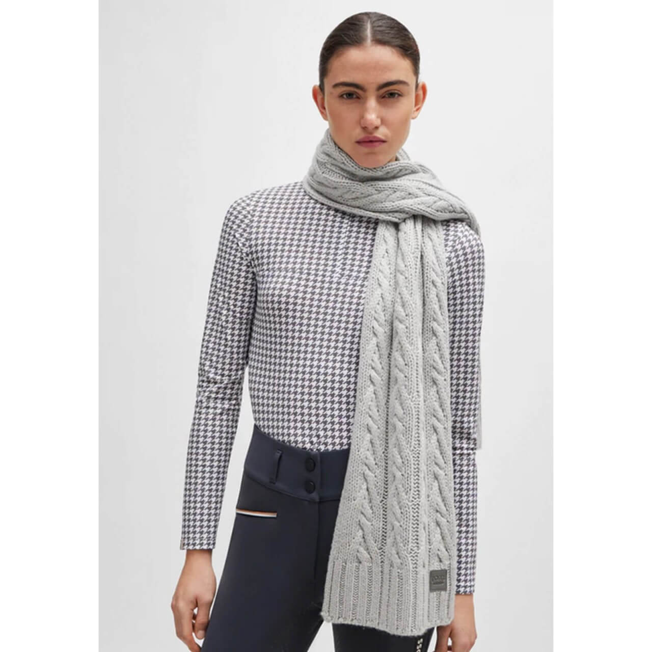 Boss Equestrian Schal Damen HW 2024 Zopfstrick-Schal Boss Equestrian Schal Damen HW 2024 Zopfstrick-Schal