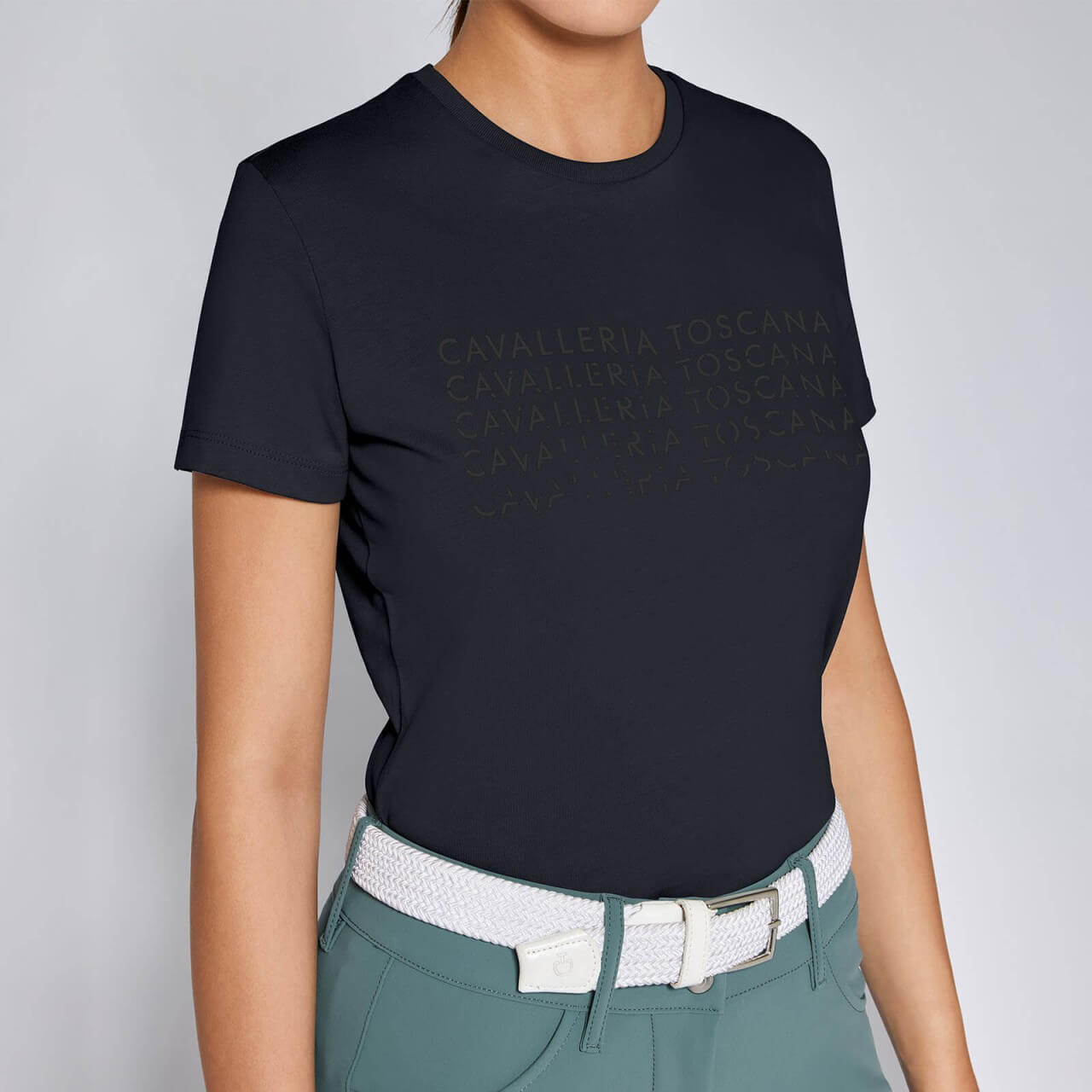Cavalleria Toscana Shirt Damen CT Break Off Cotton T-Shirt FS 2024 Kurzarm Cavalleria Toscana Shirt Damen CT Break Off Cotton T-Shirt FS 2024 Kurzarm