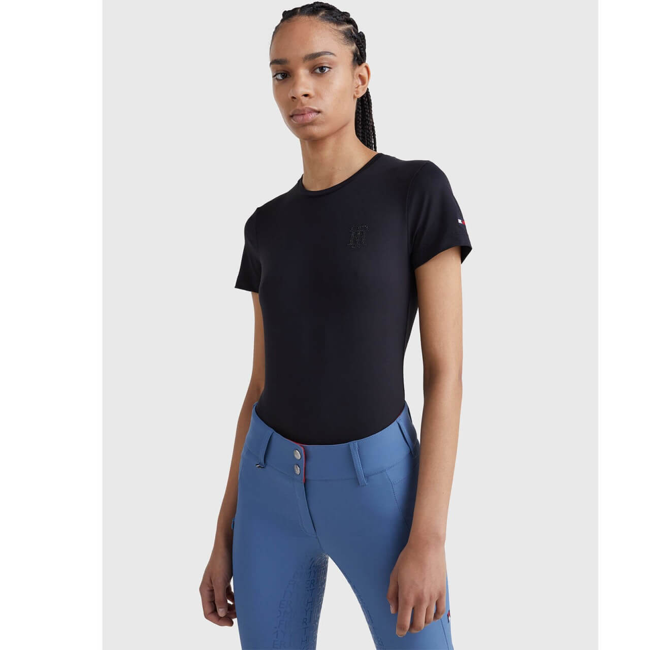 Tommy Hilfiger Equestrian T-Shirt Damen Performance TH Strass FS 2023 Kurzarmshirt Tommy Hilfiger Equestrian T-Shirt Damen Performance TH Strass FS 2023 Kurzarmshirt