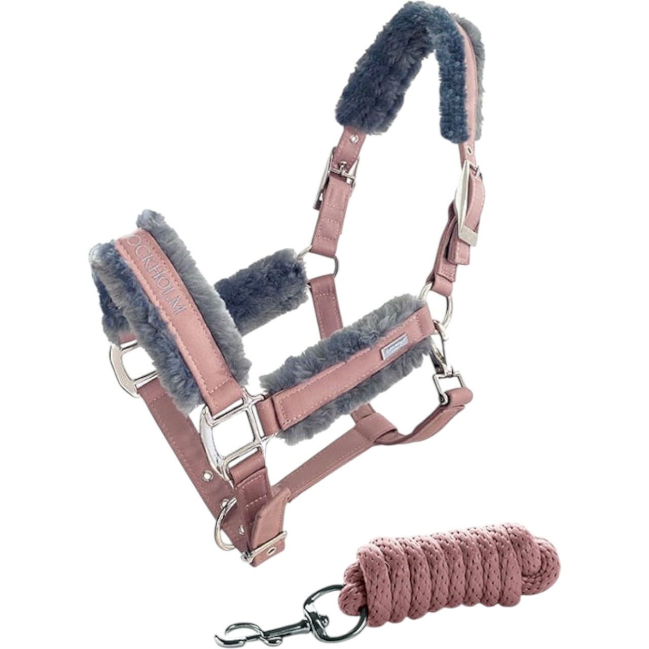 Equestrian Stockholm Halfter mit Strick Pink Fleecehalfter Equestrian Stockholm Halfter mit Strick Pink Fleecehalfter