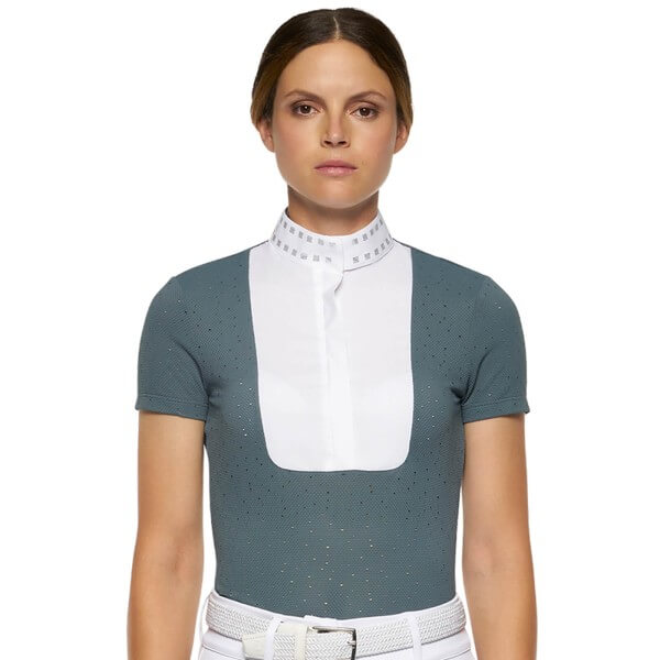 Turniershirt Damen Kurzarm Micro Sequins Half Zip FS 2022 Turniershirt Damen Kurzarm Micro Sequins Half Zip FS 2022