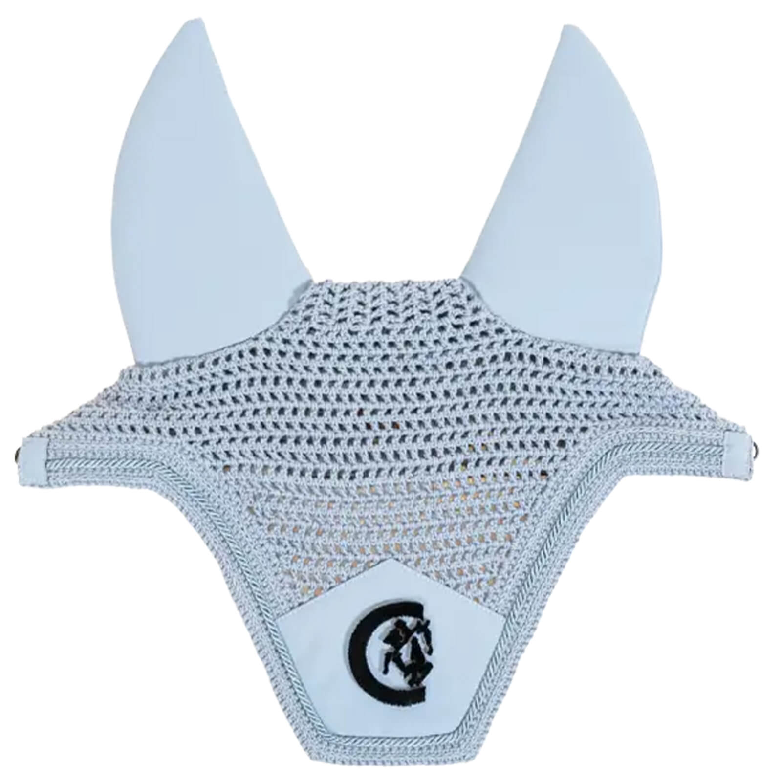 Kentucky Horsewear Fliegenmütze Wellington 3D Logo Soundless Fliegenohren Fliegenhaube Hellblau Full | kavalio - für mich und mein Pferd