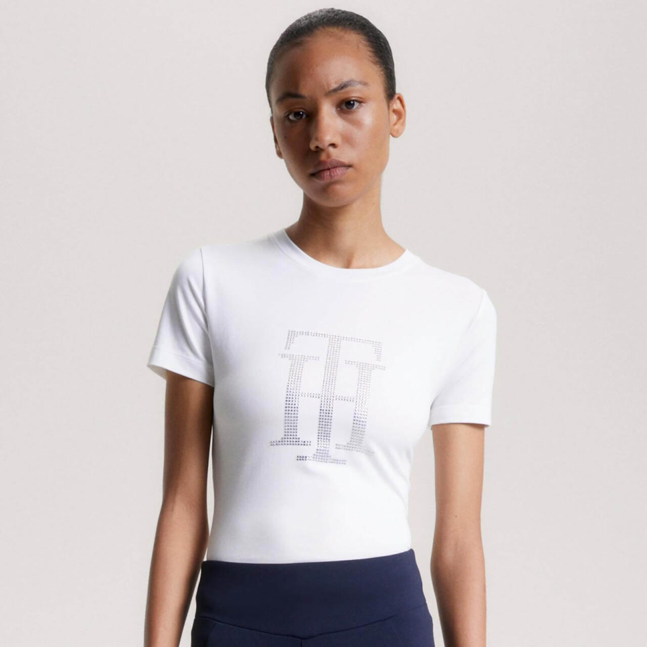 Tommy Hilfiger Equestrian Shirt Damen Manhattan Rhinestone T-Shirt Tommy Hilfiger Equestrian Shirt Damen Manhattan Rhinestone T-Shirt