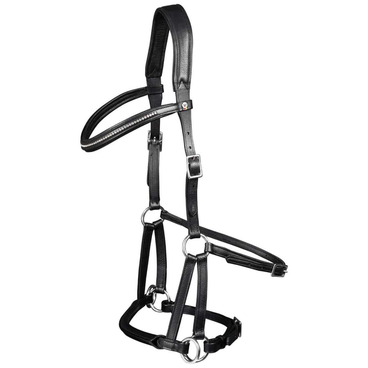 Waldhausen Trensenzaum Stockholm - Schwedisches Reithalfter, Größe VB Schwarz