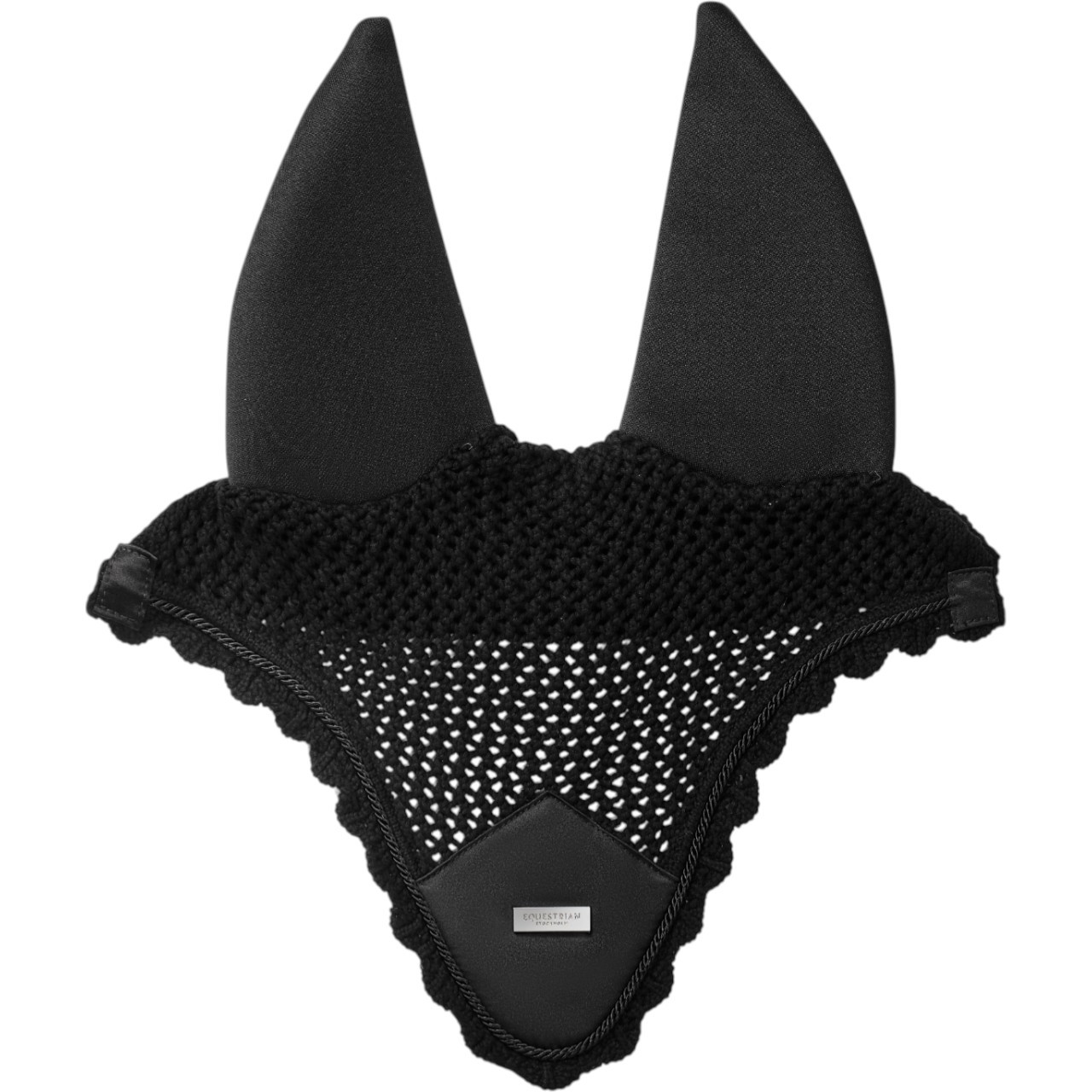 Equestrian Stockholm Fliegenhaube Padded Black Silver Edition Fliegenmütze Equestrian Stockholm Fliegenhaube Padded Black Silver Edition Fliegenmütze