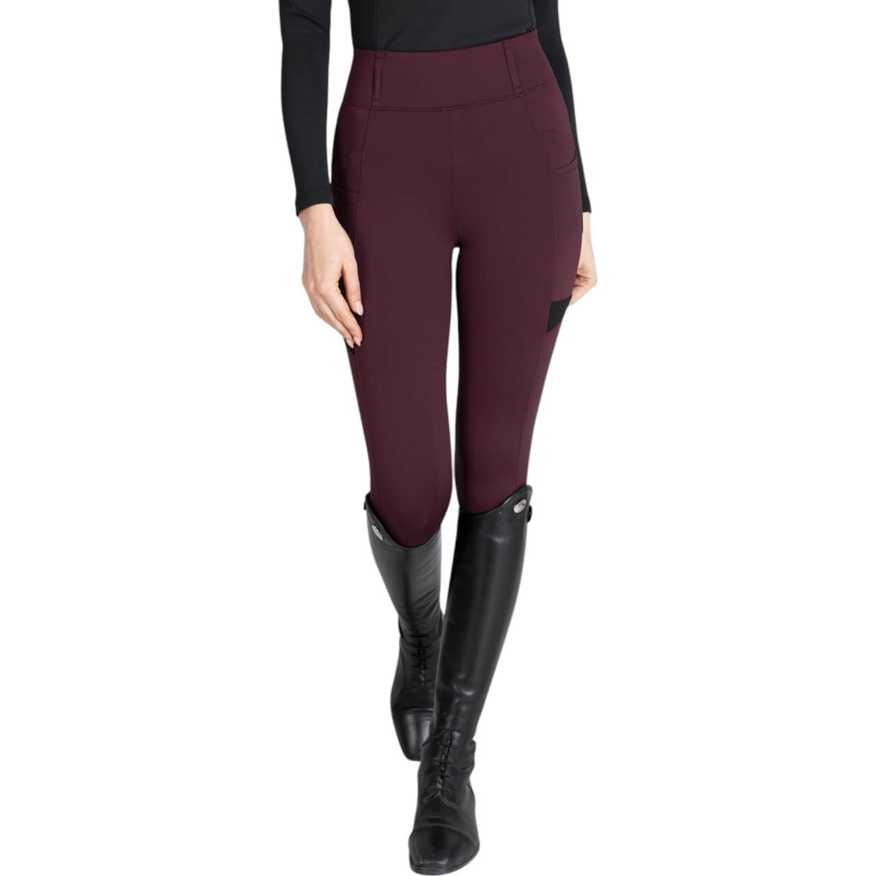 Maximilian Equestrian Reitleggings Damen Full-Grip Tech Damenreitleggings Burgundy XXS | kavalio - für mich und mein Pferd