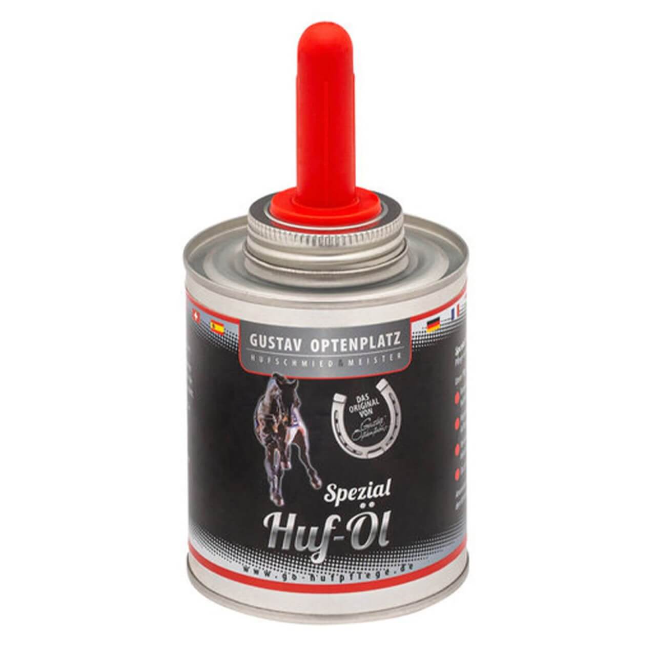 Gustav Optenplatz Pflegemittel Huföl mit Pinseldose Gustav Optenplatz Pflegemittel Huföl mit Pinseldose