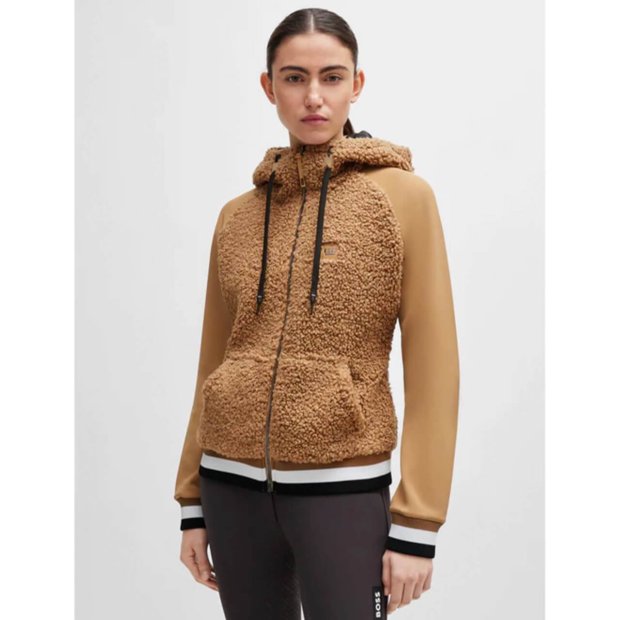Boss Equestrian Zip Hoodie Damen Riva Teddy Hybrid HW 2024 Kapuzenjacke Boss Equestrian Zip Hoodie Damen Riva Teddy Hybrid HW 2024 Kapuzenjacke