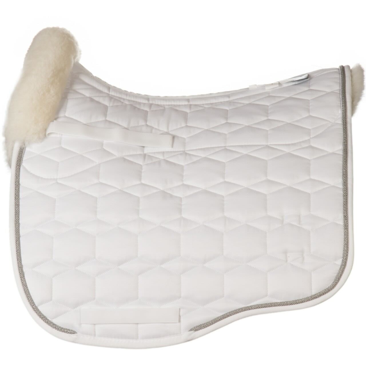 Mattes Dressurschabracke Konfiguration Eurofit Weiß mit Aluminium Kordel Turnierschabracke Mattes Dressurschabracke Konfiguration Eurofit Weiß mit Aluminium Kordel Turnierschabracke