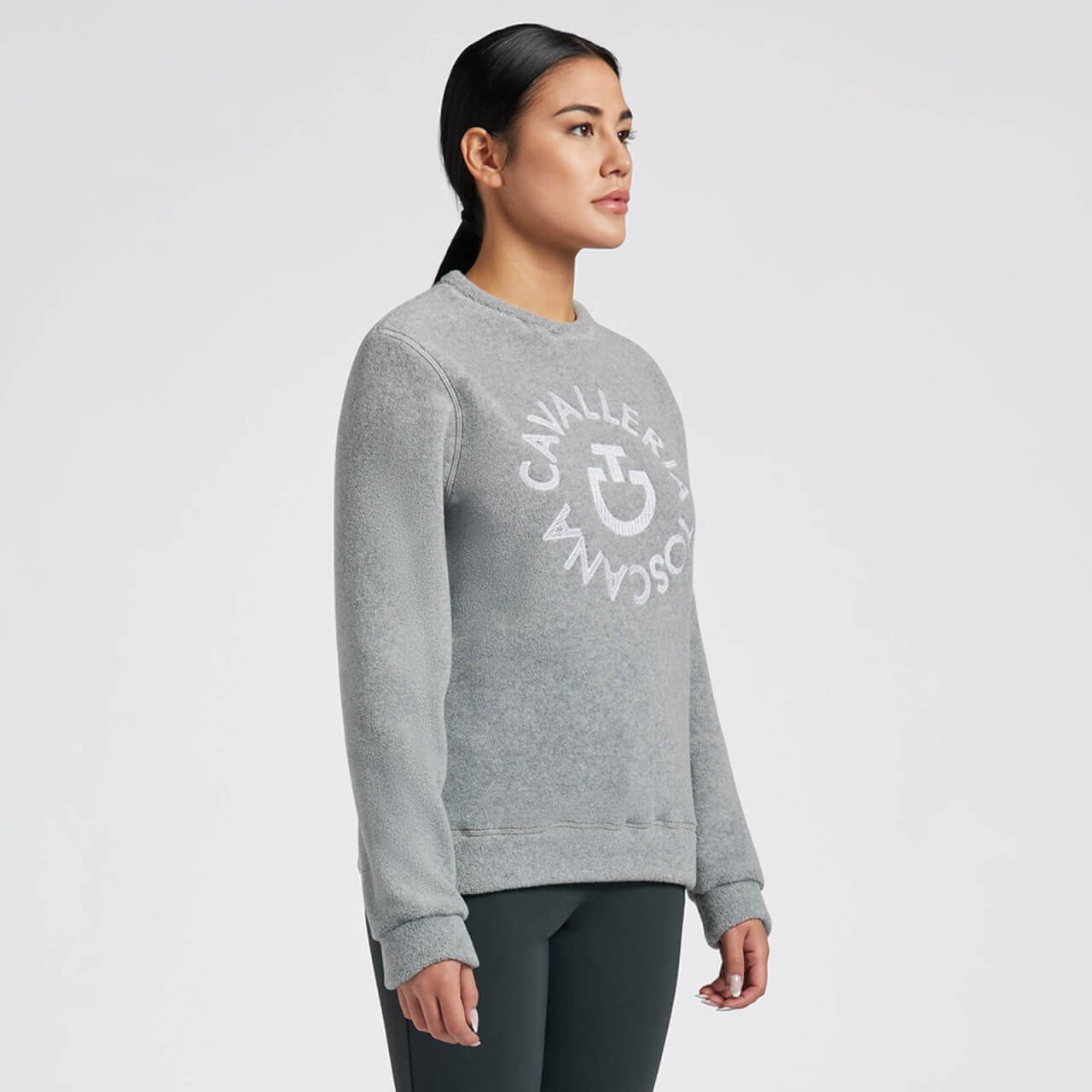 Cavalleria Toscana Pullover Damen CT Fleece Crew Neck HW 2024 Cavalleria Toscana Pullover Damen CT Fleece Crew Neck HW 2024
