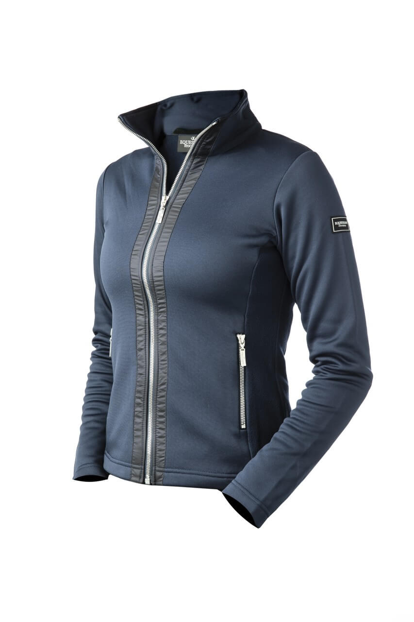 Equestrian Stockholm Fleece Jacket Navy Silver Equestrian Stockholm Fleece Jacket Navy Silver
